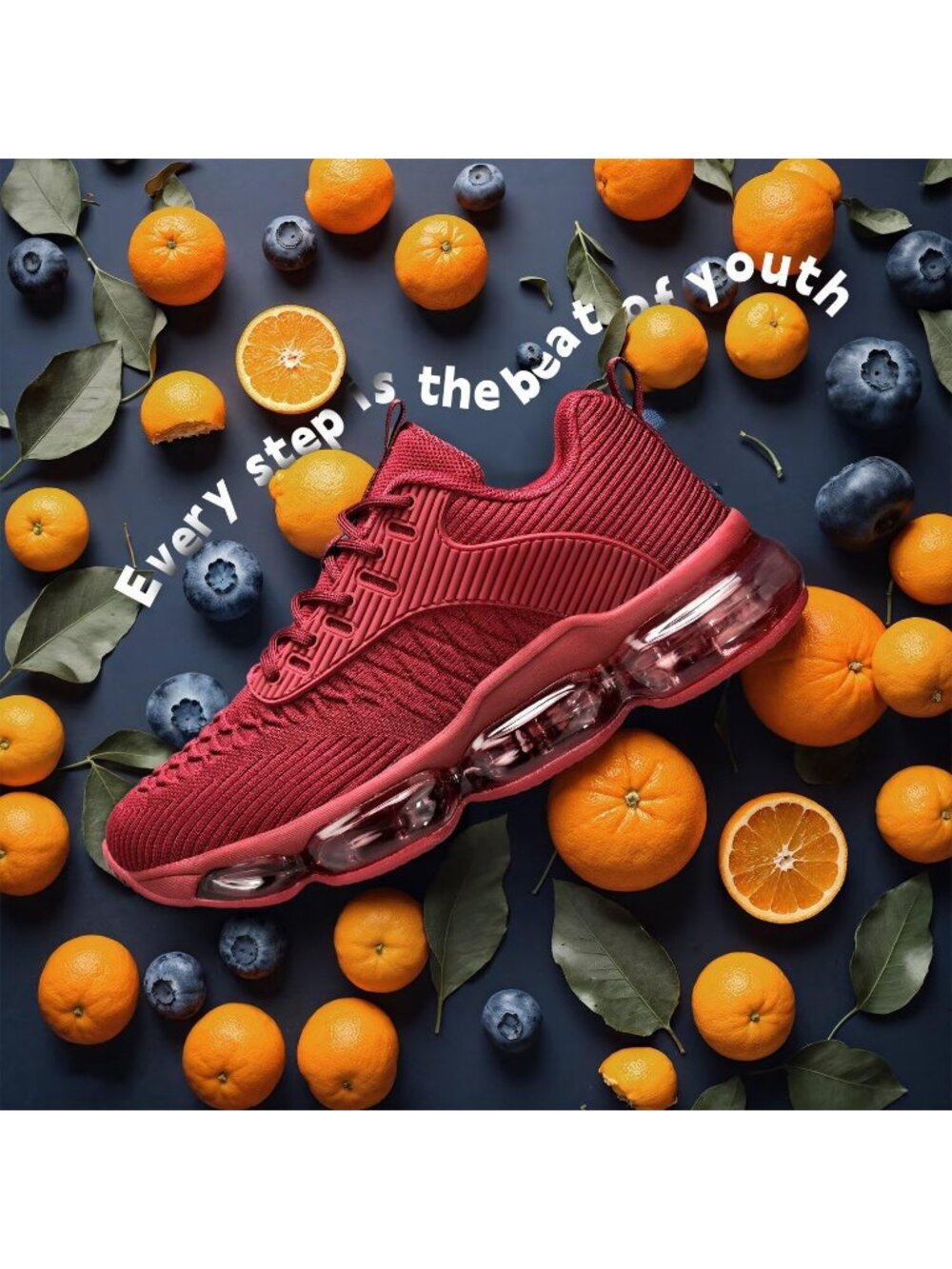 Women's Red Air Cushion Basketball Breathable Sport Gym Fitness Fashion Sneaker - Picture 3 of 6